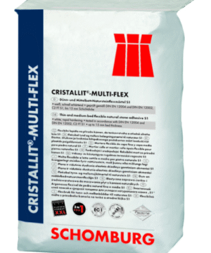 Белый эластичный клей для плитки SCHOMBURG CRISTALLIT-FLEX C2F TE S1, Германия